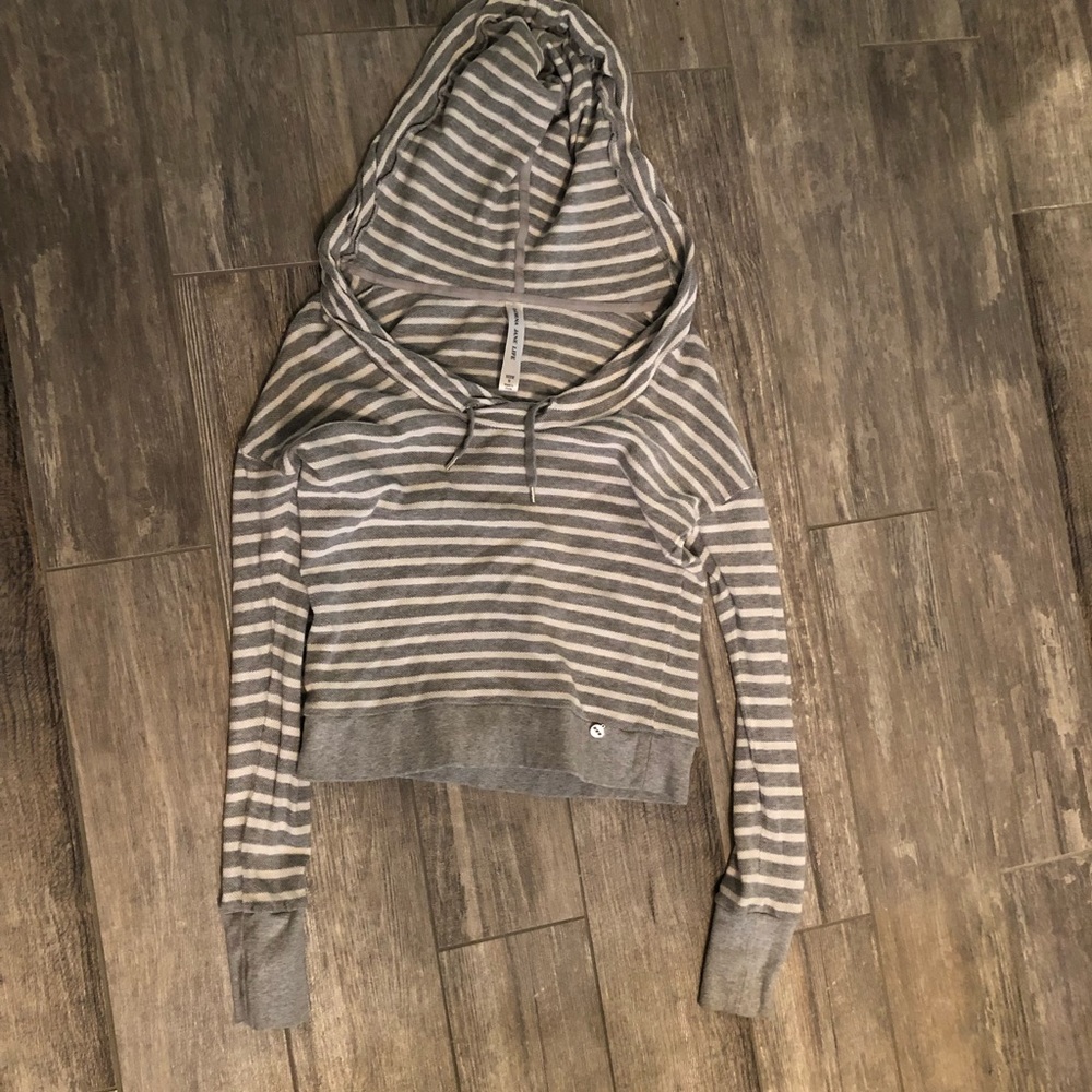 Cute striped pullover hooded sweatshirt